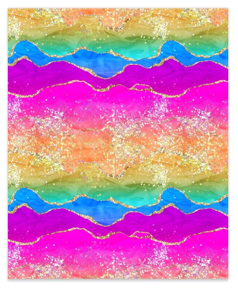 Watercolor Rainbow ☆ Pattern Vinyl, Faux Leather