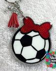 Sports Ball With Bow Acrylic Blank