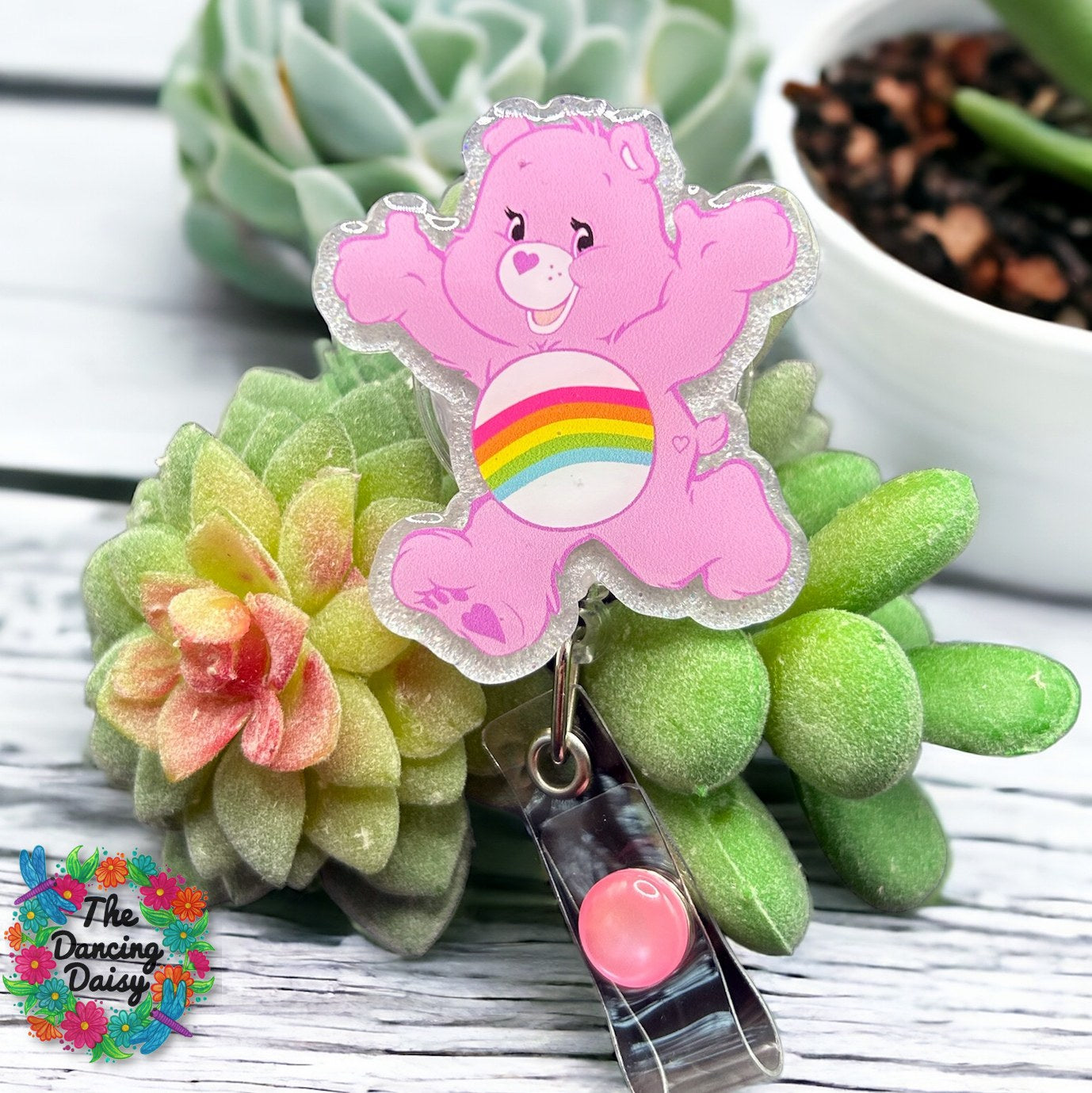 Care Bear Light Pink Decal &amp; Acrylic Blank COMBO