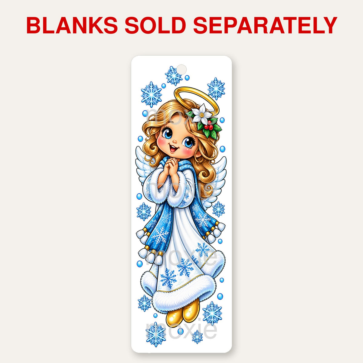 Angel bookmark UV DTF decal shown on an acrylic bookmark blank, blanks sold separately
