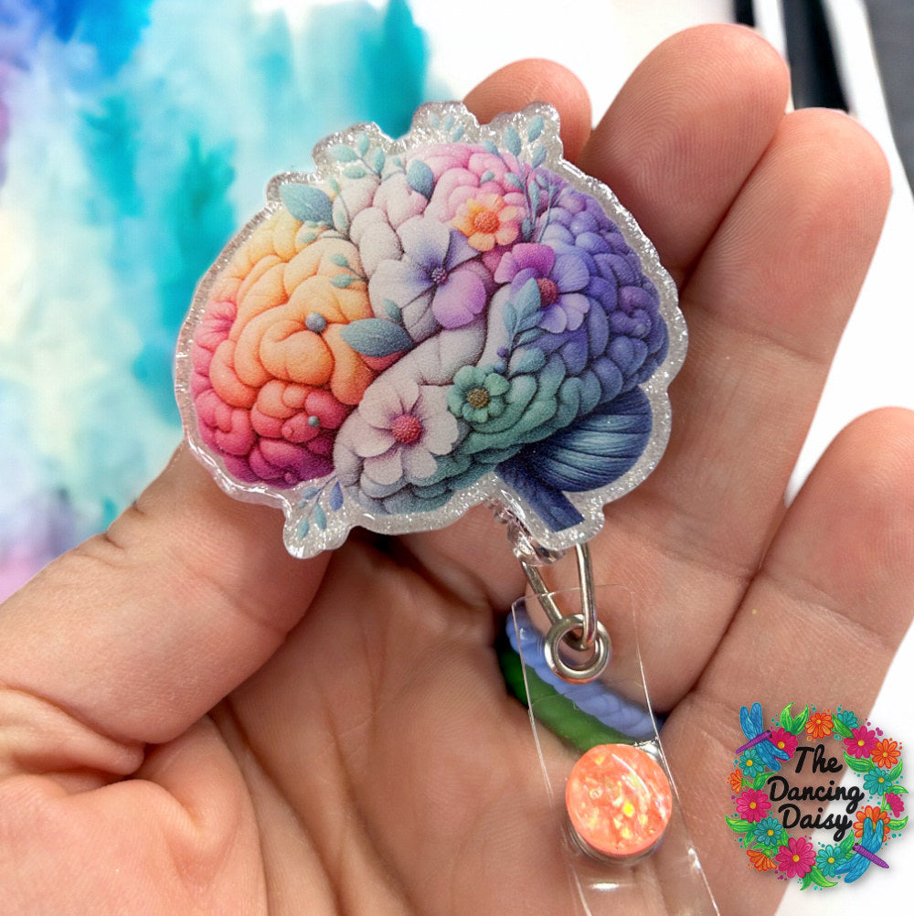 Floral Brain Decal &amp; Acrylic Blank COMBO