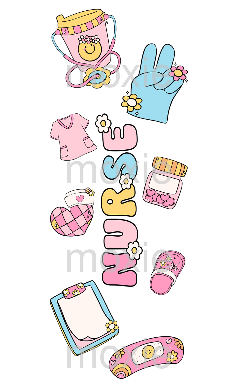 Groovy Nurse bookmark UV DTF decal