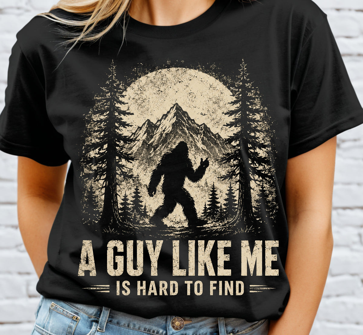 Bigfoot Guy Like Me Halftone DTF Transfer