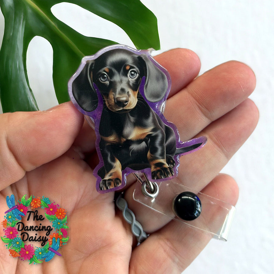 Black Dachshund Decal & Acrylic Blank COMBO