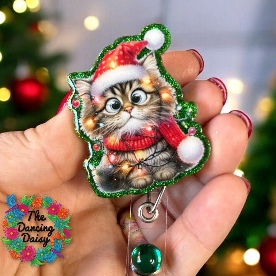 Cat Christmas Lights Decal & Acrylic Blank COMBO