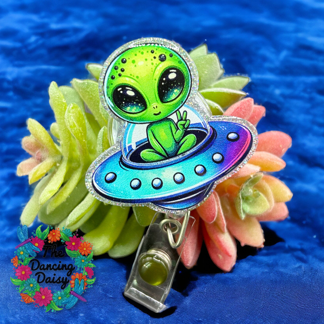 Cute Alien Badge Reel Blanks