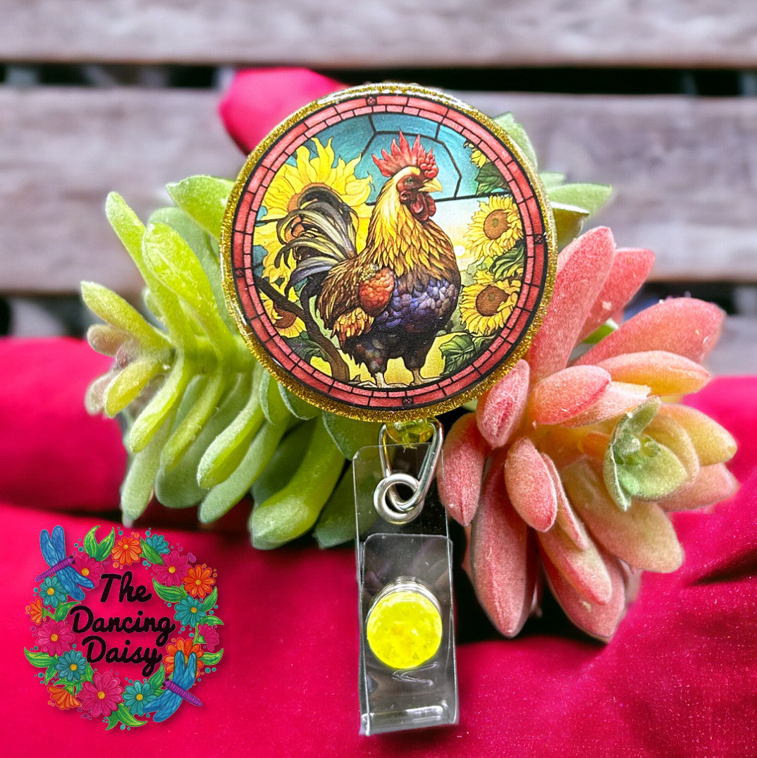 Stained Rooster Decal