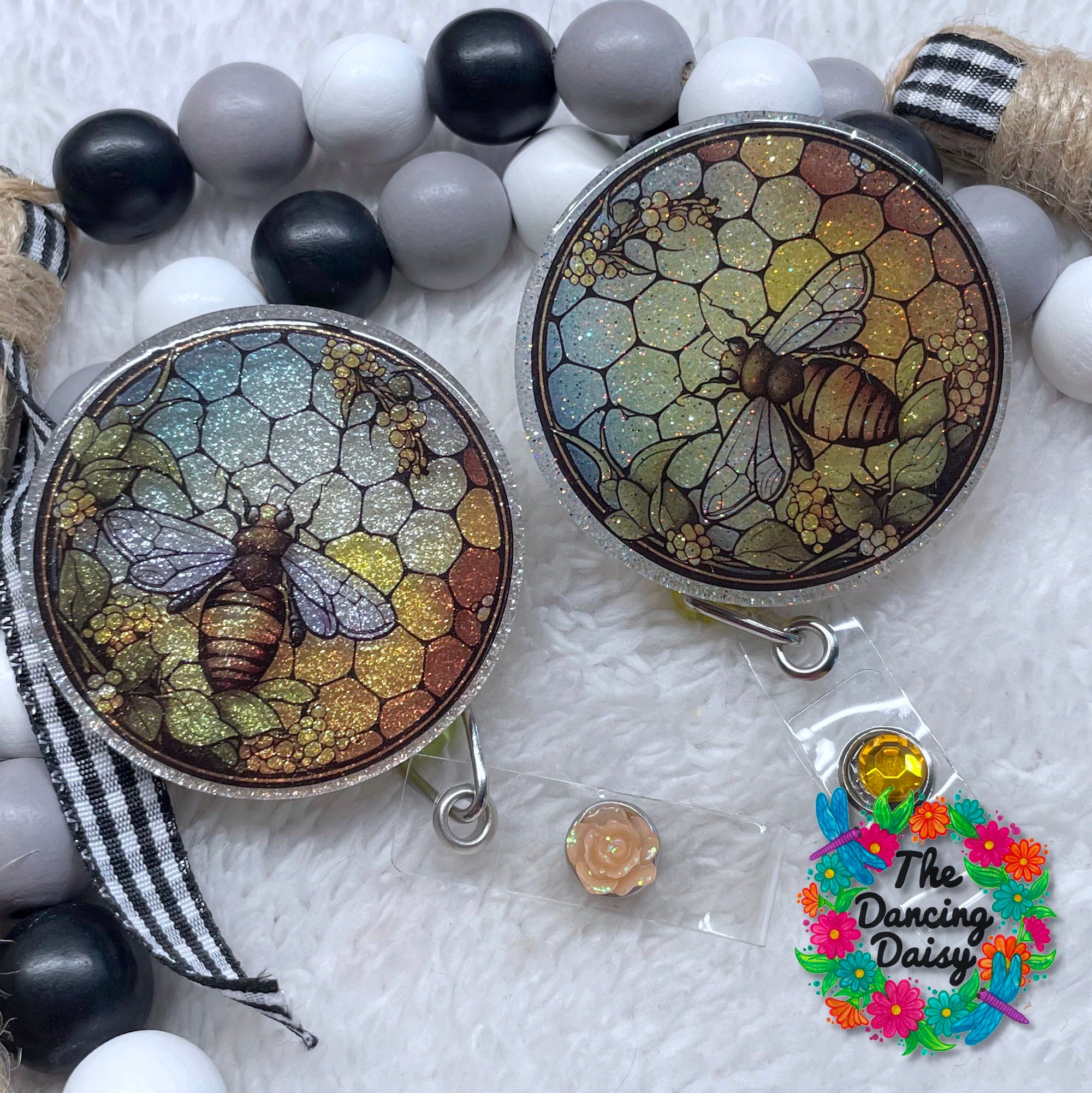 Stained Glass Honey Bee Decal