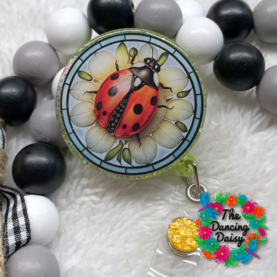 Stained Glass Ladybug Decal