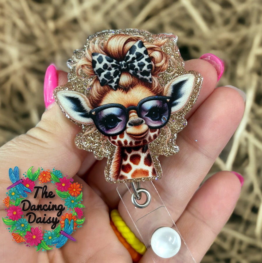 Giraffe Face Bow Decal & Acrylic Blank COMBO