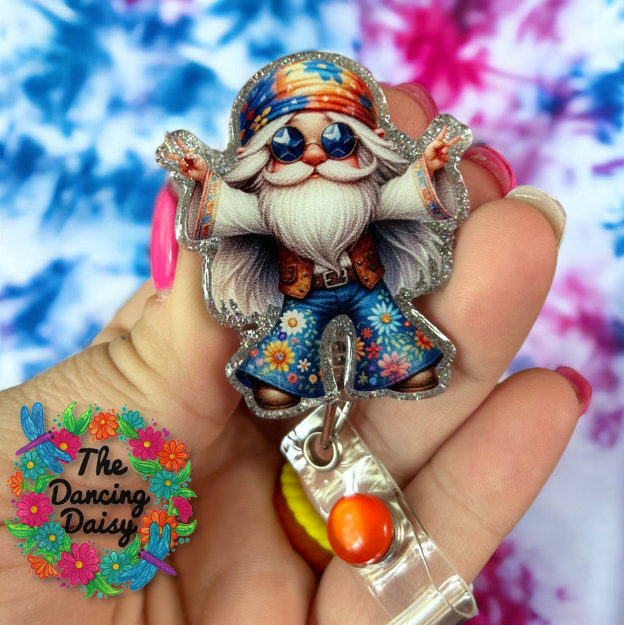 Retro Peace Gnome Decal & Acrylic Blank COMBO