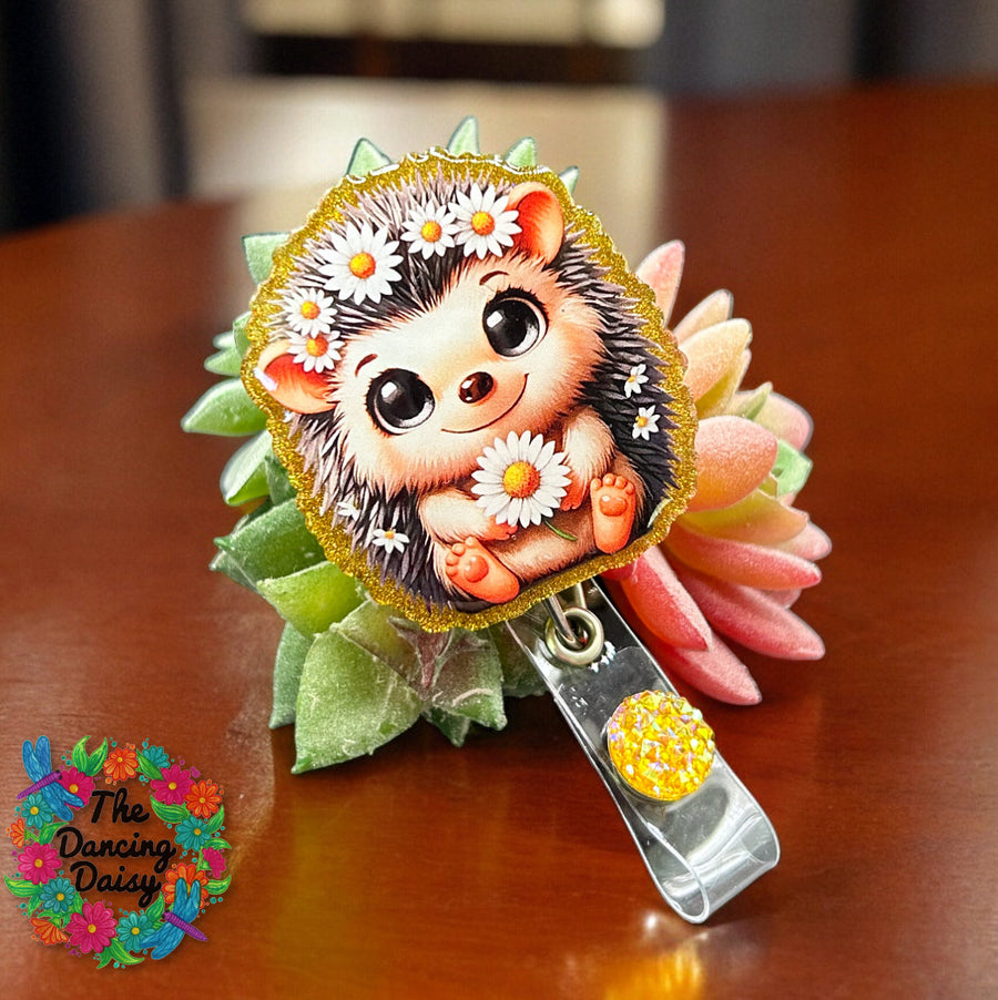 Hedgehog Daisy Decal & Acrylic Blank COMBO