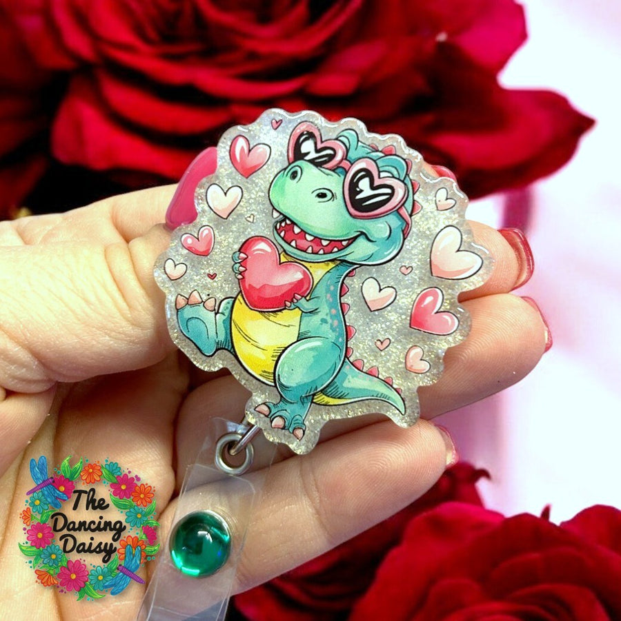 Valentine Dinosaur Decal & Acrylic Blank COMBO