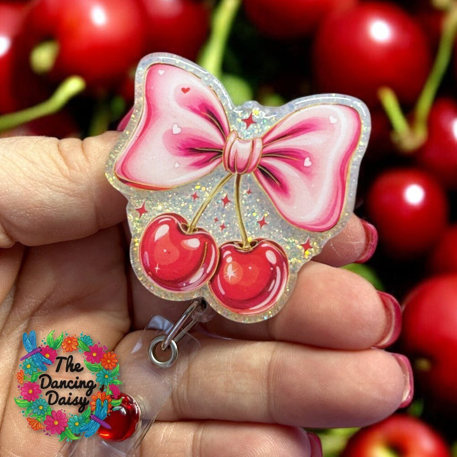 Cherries Bow Decal & Acrylic Blank COMBO