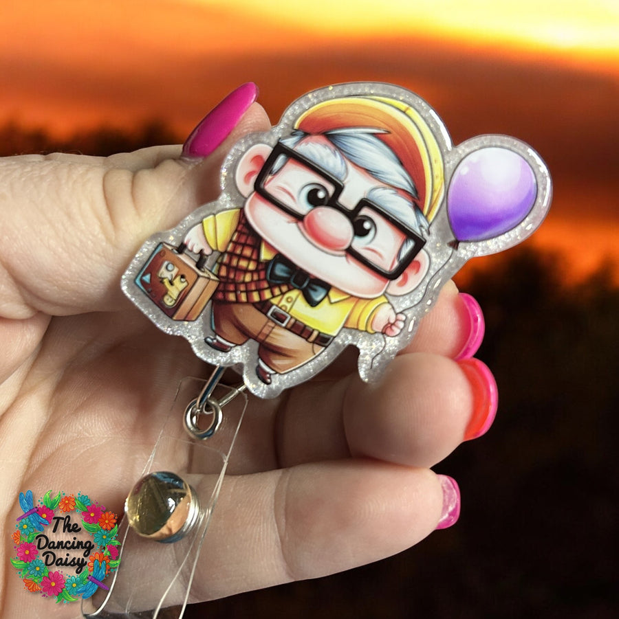 Old Man Balloon Decal & Acrylic Blank COMBO
