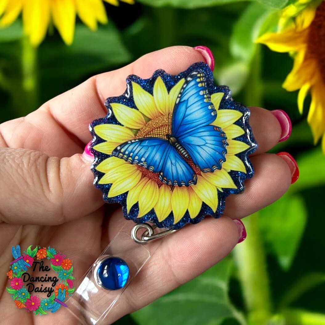 Sunflower Butterfly Decal &amp; Acrylic Blank COMBO