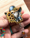 Farmer Sunflower Gnome Decal & Acrylic Blank COMBO