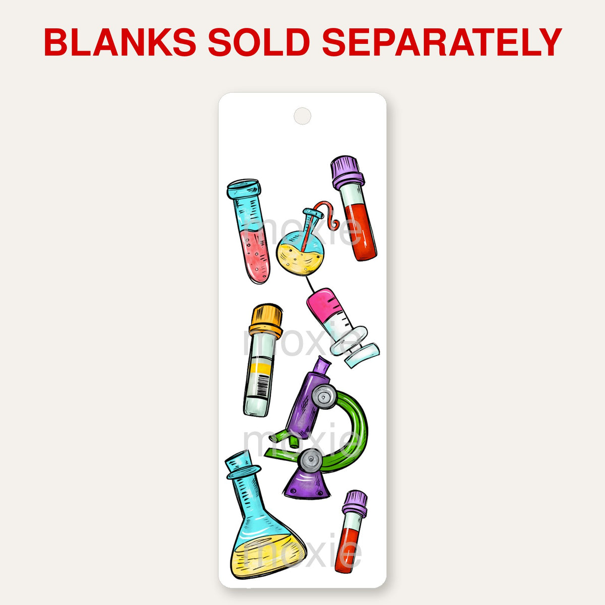 Lab Tech bookmark UV DTF decal shown on an acrylic bookmark blank, blanks sold separately