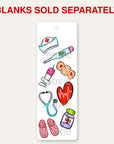 Nurse bookmark UV DTF decal shown on an acrylic bookmark blank, blanks sold separately