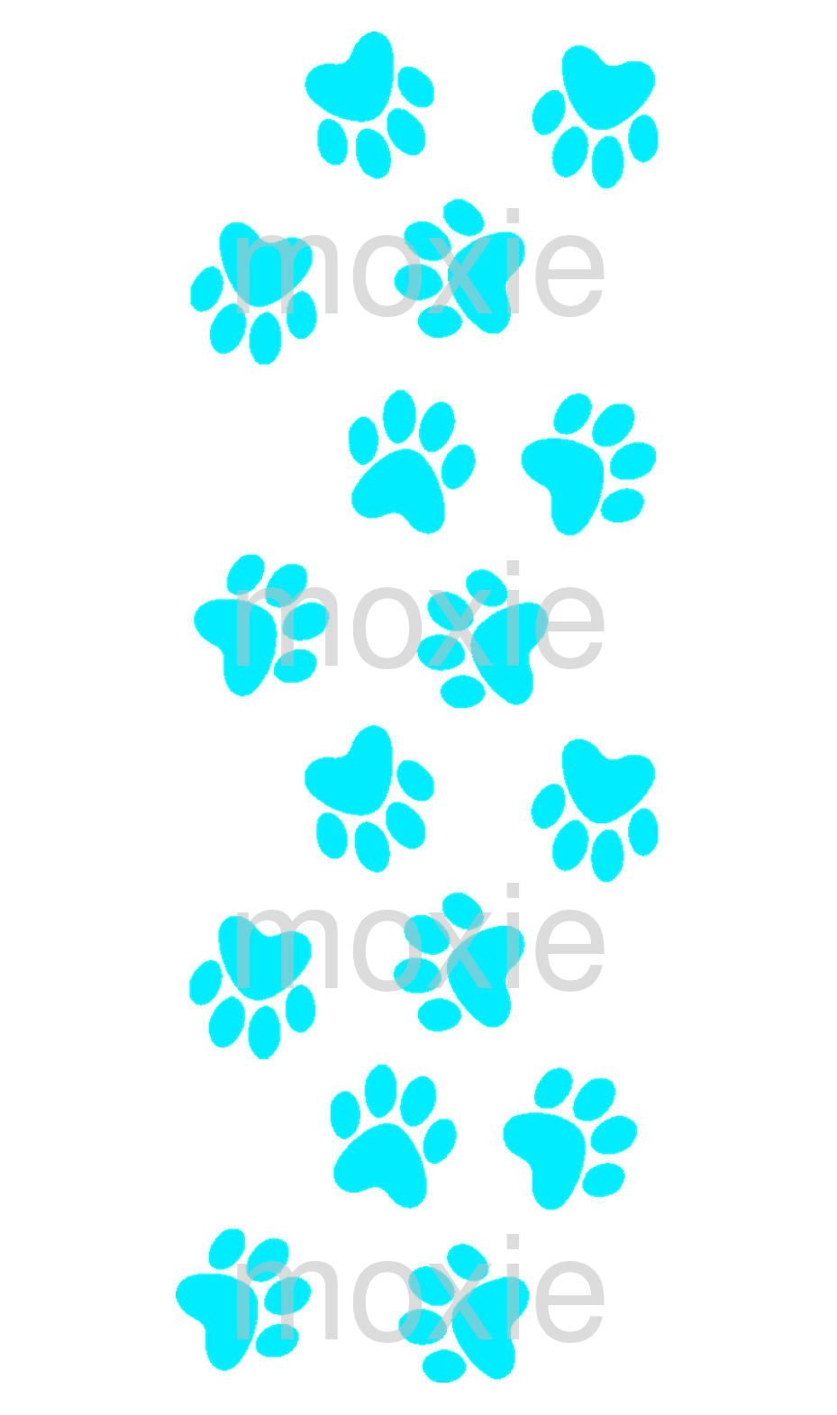 Paws Light Blue bookmark UV DTF decal