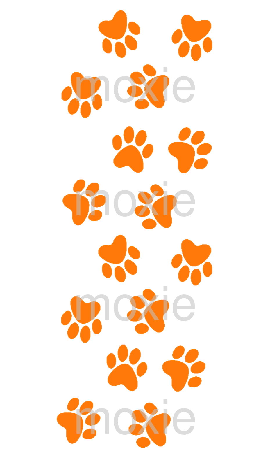 Paws Orange bookmark UV DTF decal