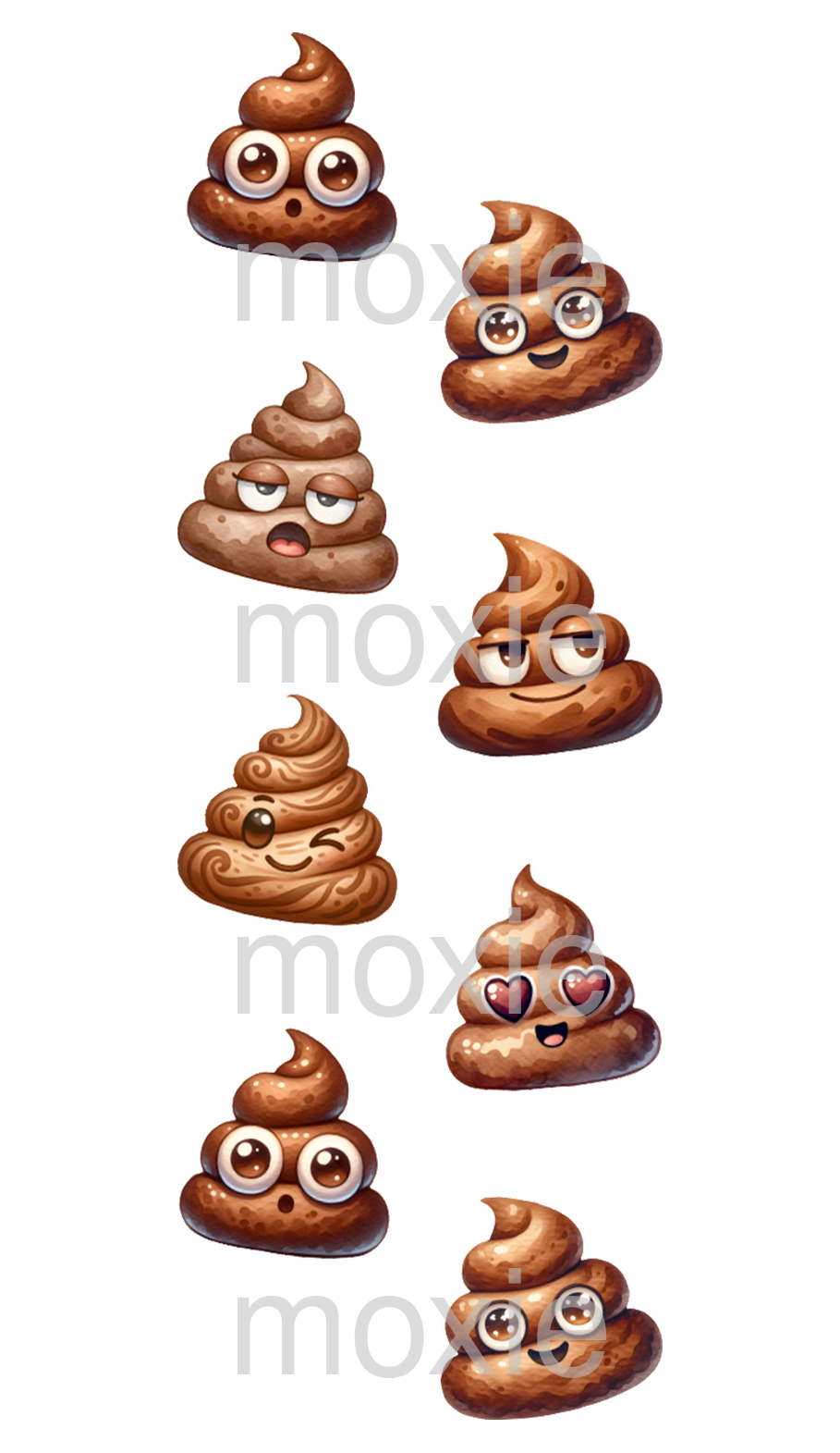 Poop Emoji bookmark UV DTF decal