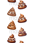 Poop Emoji bookmark UV DTF decal