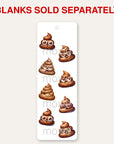 Poop Emoji bookmark UV DTF decal shown on an acrylic bookmark blank, blanks sold separately
