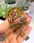 Sample product created with On Way To Get Shit Together Decal & Acrylic Blank Combo.  Glitter Crafting, Badge Reels, Sheriff Raccoon, Funny Idioms