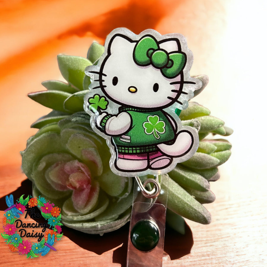 Hello Kitty Shamrock Decal & Acrylic Blank COMBO