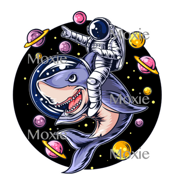 Astronaut Shark Decal & Acrylic Blank COMBO