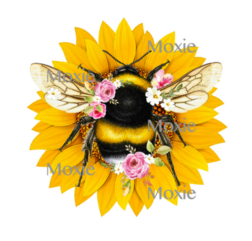 Sunflower Bee Decal & Acrylic Blank COMBO