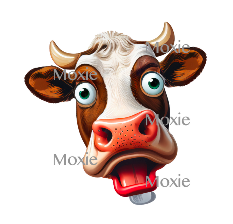 Funny Cow Face Decal & Acrylic Blank COMBO