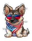 Patriotic Shepherd Decal & Acrylic Blank COMBO