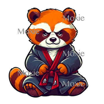Red Panda Karate Decal & Acrylic Blank COMBO