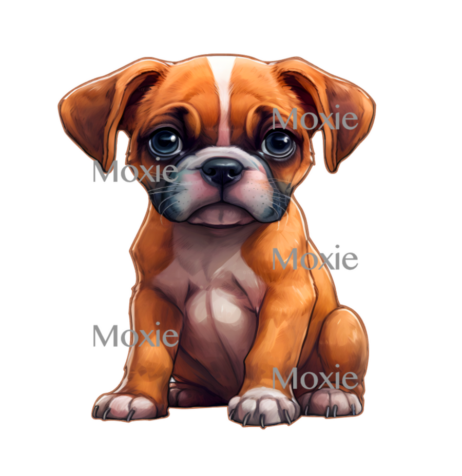 Boxer Pup Decal & Acrylic Blank COMBO
