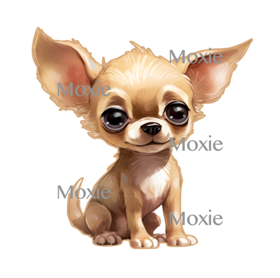 Chihuahua Puppy Decal & Acrylic Blank COMBO