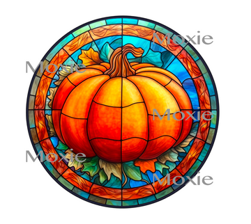 Stained Glass Pumpkin Decal