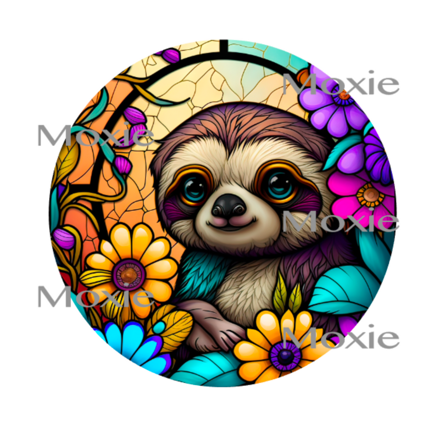 Stained Glass Sloth Decal