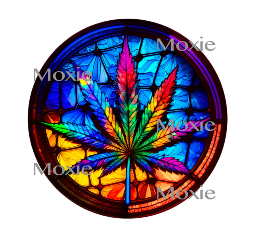 Stained Glass Cannabis Decal