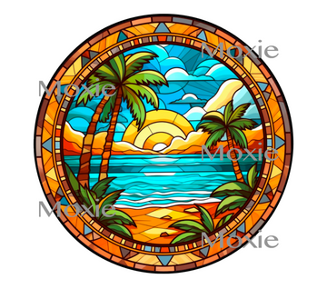 Stained Glass Beach Decal