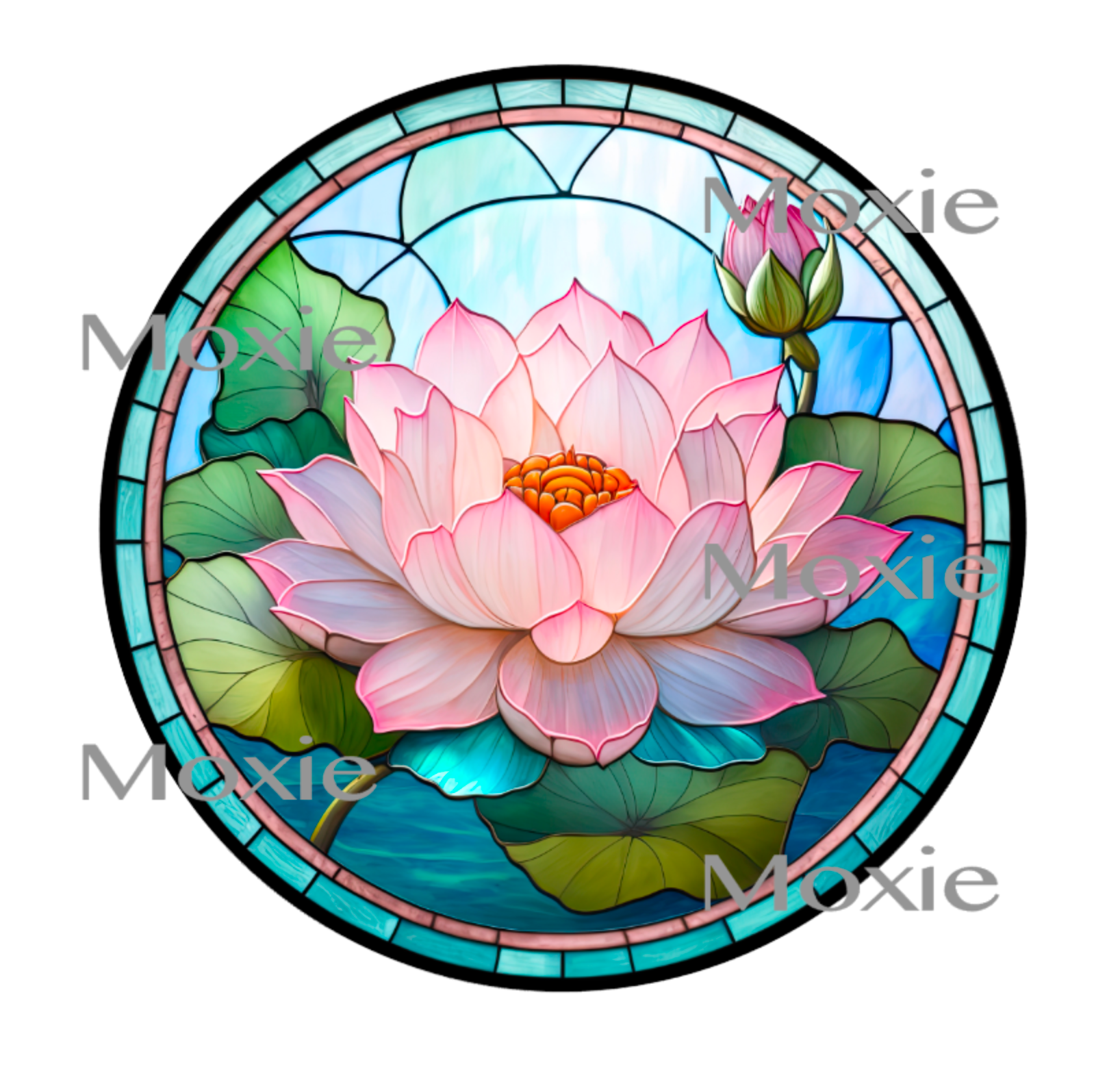 Stained Glass Lotus Decal