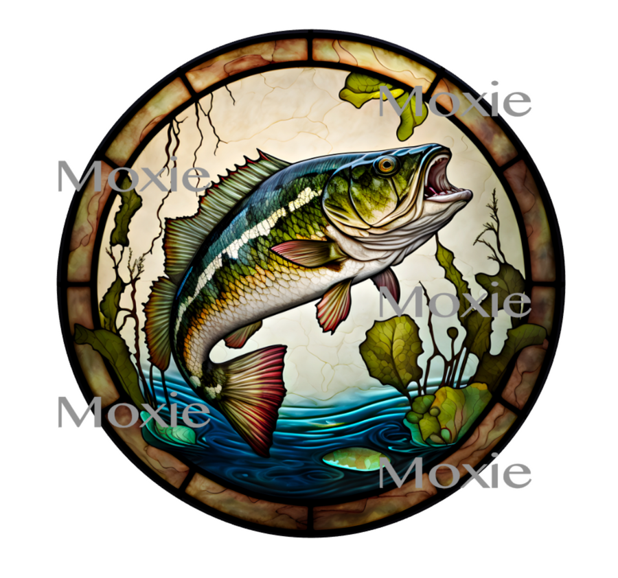 Stained Bass Fish Decal