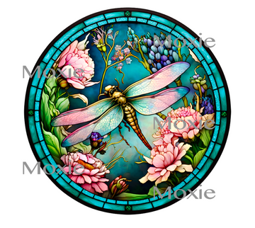 Stained Glass Dragonfly Decal