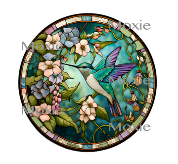 Stained Glass Hummingbird Decal