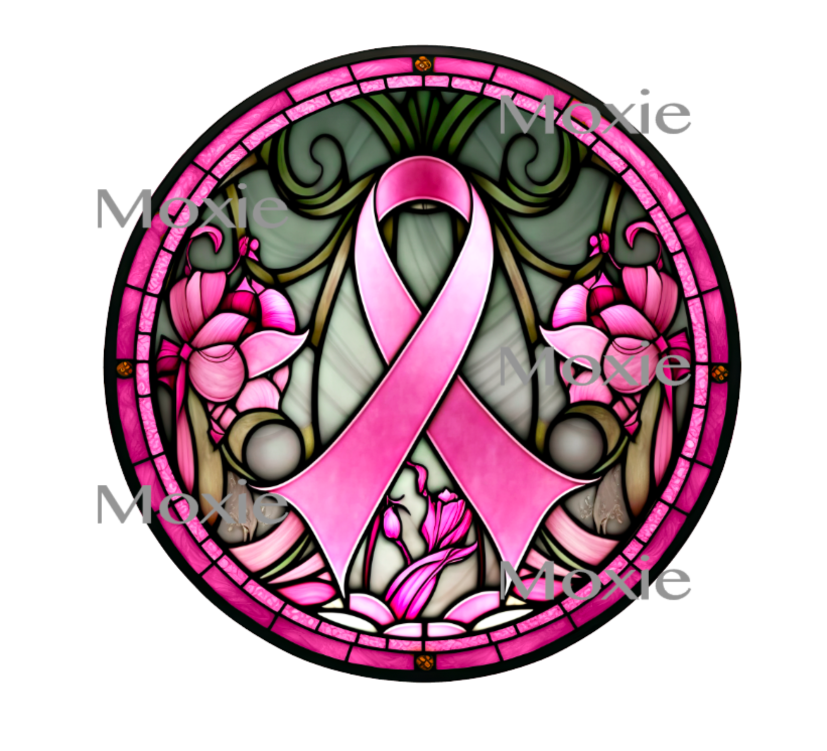 Stained Pink Ribbon Decal