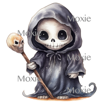 Cute Grim Reaper Decal and Acrylic Blank Combos