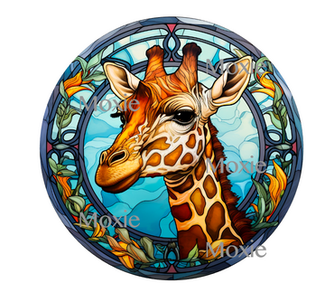 Stained Glass Giraffe Decal