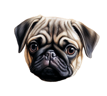 Pug Face Decal & Acrylic Blank COMBO