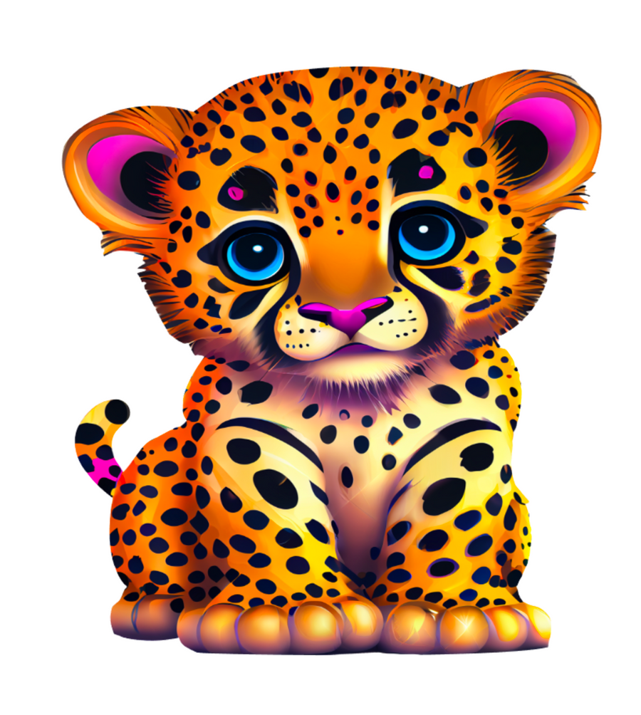 Baby Leopard Decal & Acrylic Blank COMBO